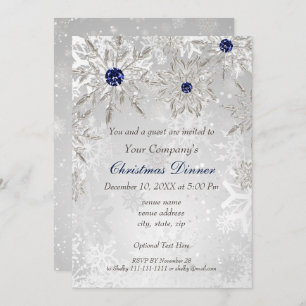 Festive Silver Marine Entreprise Fête Invitation
