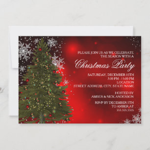 Festive Sparkle Xmas Tree Invitation de la fête de