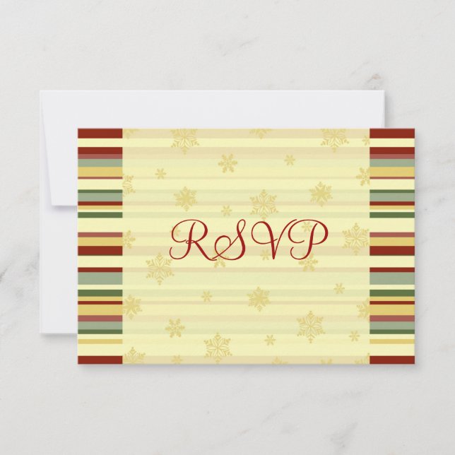 Festive Stripes Noël Mariage Cartes RSVP (Devant)
