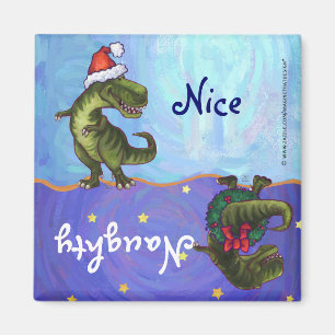 Festive TRex Naughty Nice lave-vaisselle Magnet