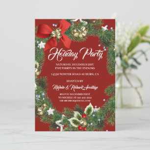 Festive Wreath Fête Invitation