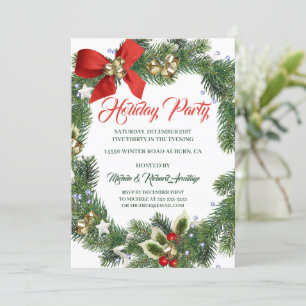 Festive Wreath Fête Invitation