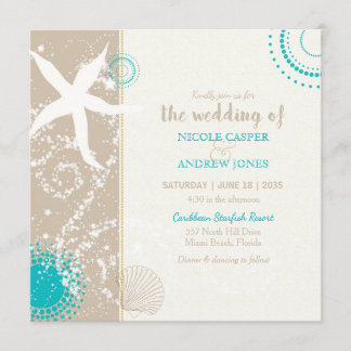 Festively Chic Beach Wedding Invitation