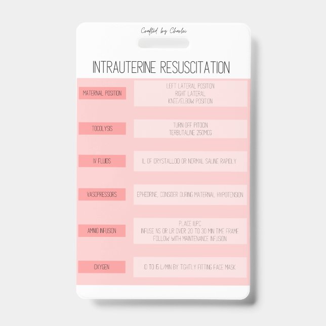 Fetal Monitoring Nurse Reference Badge (Face)