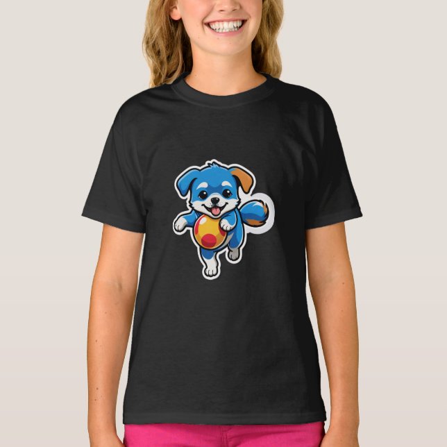 Fetch Happens - Drôle Dog Cartoon T-Shirt (Devant)