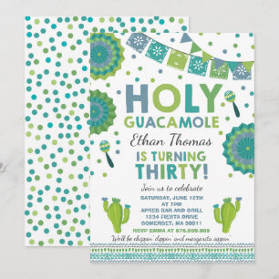 Fête 30e anniversaire Invitation Saint Guacamole 3