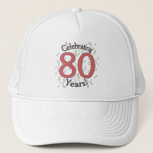 Fête 80 ans casquette confetti (Devant)