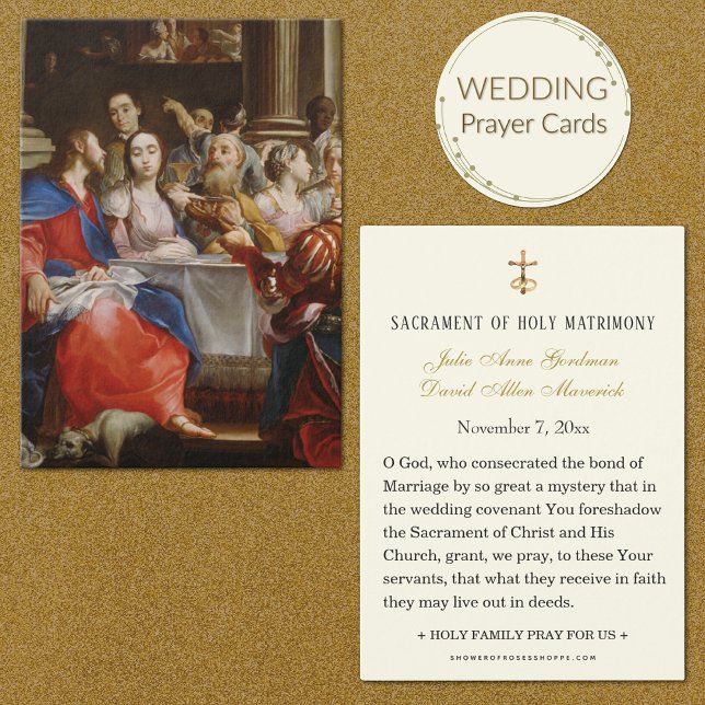 Fête à la Carte Sainte Mariage Cana (Traditional Catholic Wedding Prayer Cards)