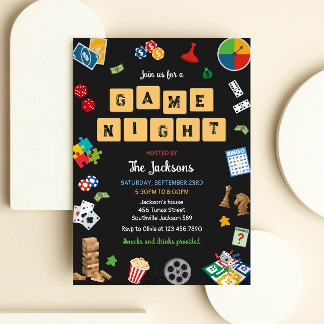 Fête à la maison, Jeux de société, Invitation d'an (Créateur téléchargé)