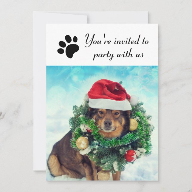 Fête avec nous Chien - Invitation de fête de vacan (Devant)
