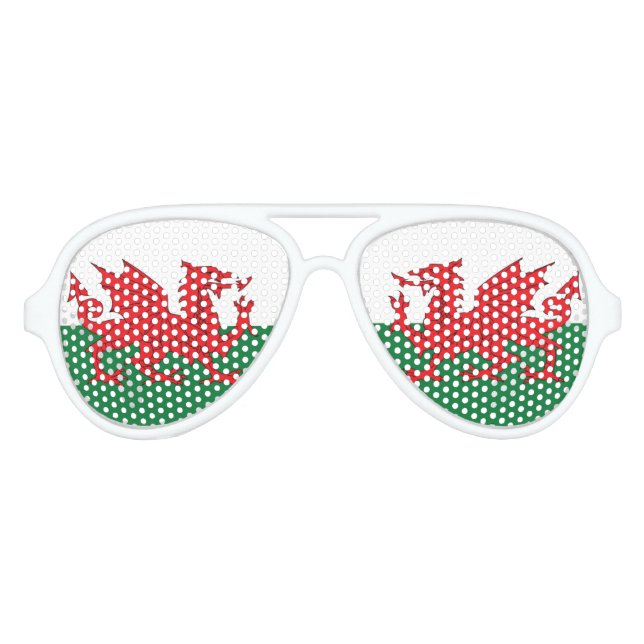 Fête Aviateur Lunettes de drapeau gallois (Devant)