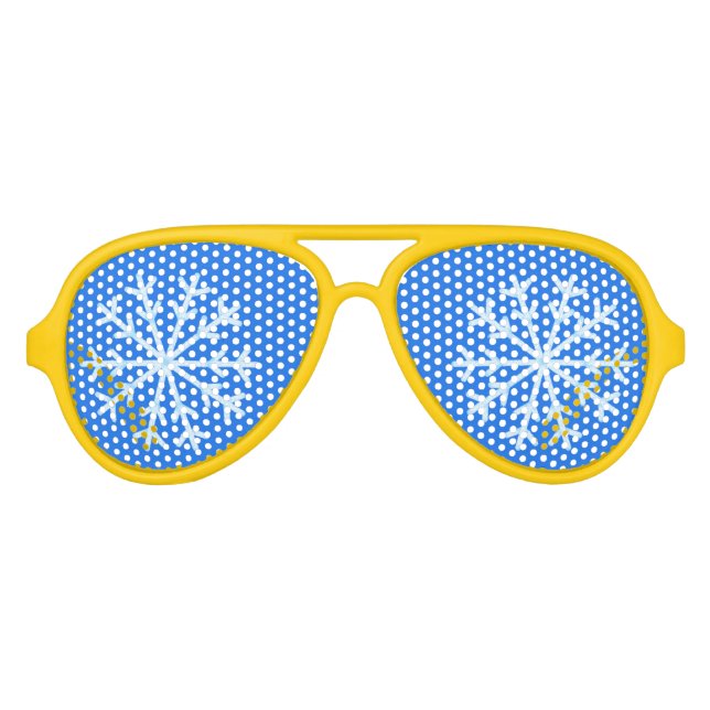 Fête Aviateur Lunettes de nouveauté Frosty Blue Snowflake (Devant)