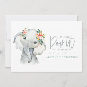Fête baby shower de petite fille à l'éléphant aqua