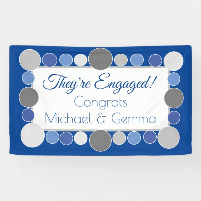 Fête ! ! Bannière fiançailles personnalisée ! ! (Horizontal)