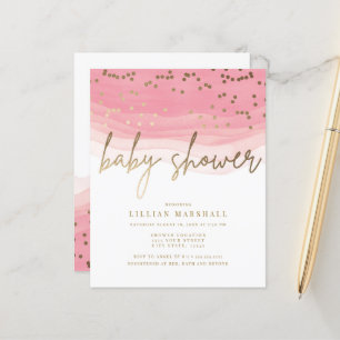 Fête bébé, aquarelle rose à prix réduit