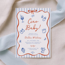 Fête Bébé Italien Invitation Fille Garçon