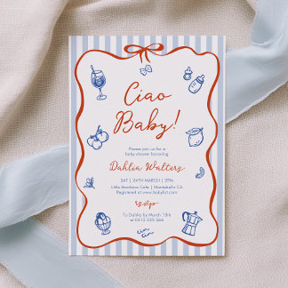 Fête Bébé Italien Invitation Fille Garçon