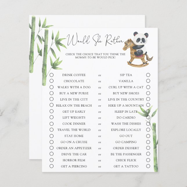 Fête bébé : l'ours panda aurait-elle plutôt (Devant / Derrière)