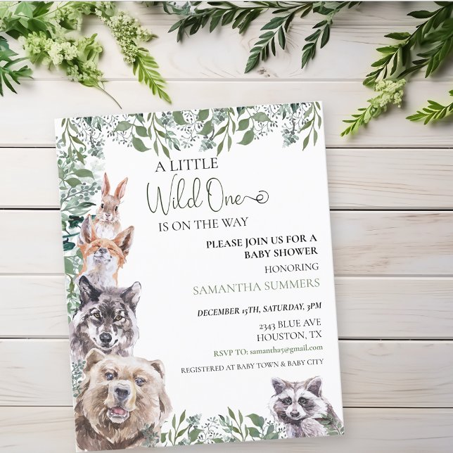 Fête bébé Wild One Animaux de la forêt de Woodland (Créateur téléchargé)