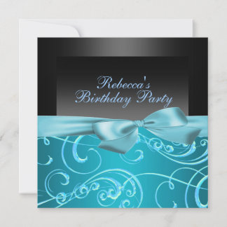 Fête Bleu Fils Anniversaire Invitation