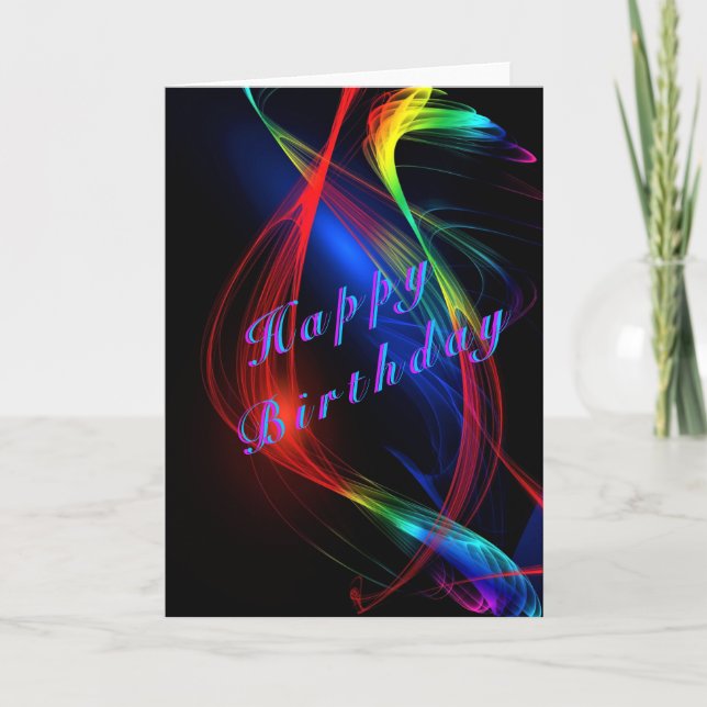 Fête colorée Lumières Carte d'anniversaire (Devant)