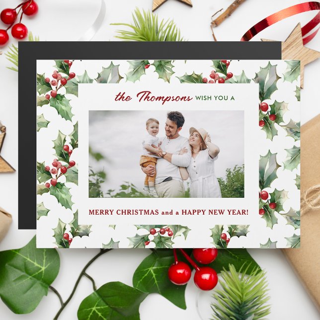 Fête colorée Noël Holly une photo (Créateur téléchargé)