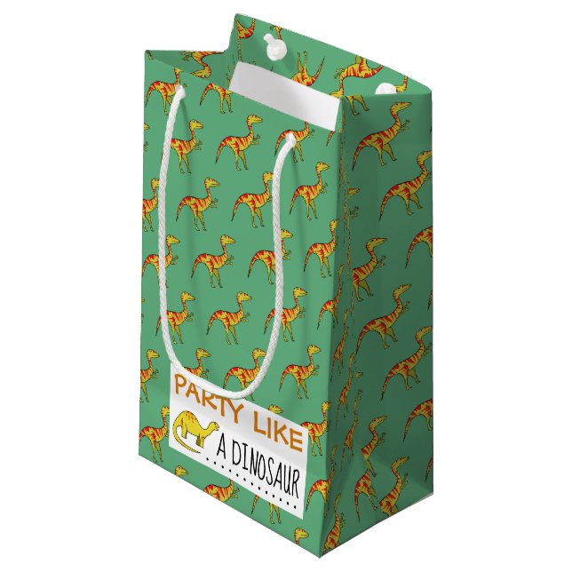 Fête comme un Dinosaure Faveur / Cadeau Sac (Devant Angle)