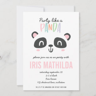 Fête comme un panda coloré anniversaire lumineux