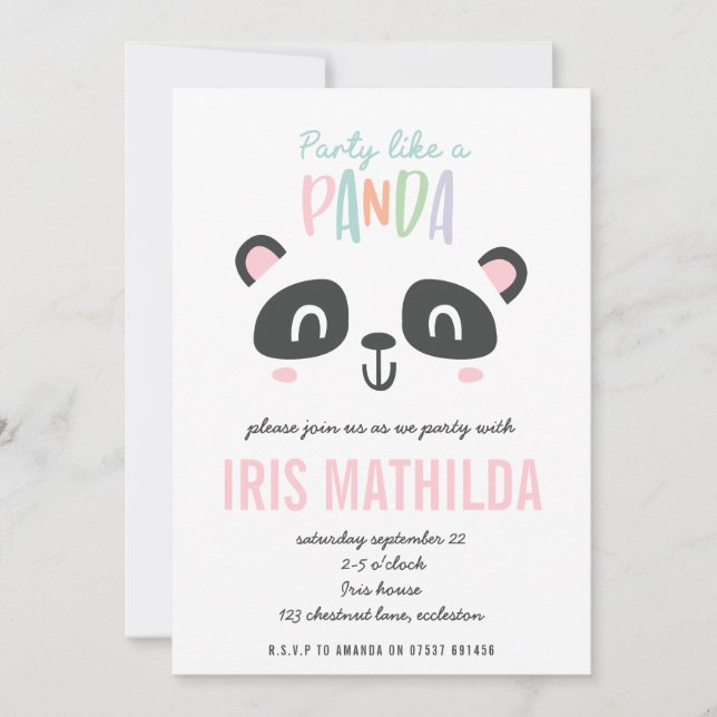 Fête comme un panda coloré anniversaire lumineux (Devant)