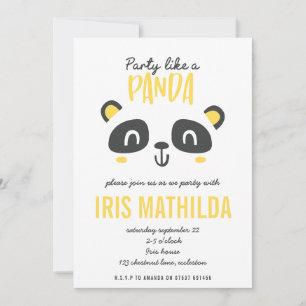 Fête comme un panda coloré anniversaire lumineux