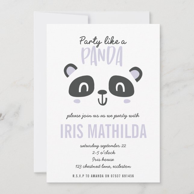Fête comme un panda coloré anniversaire lumineux (Devant)