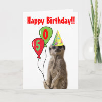 Fête comme une carte d'anniversaire Meerkat