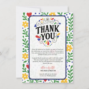 Fête d'Amour Couleur Vive Florale Merci Invitation