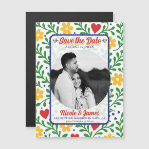 Fête d'amour couleur vive florale save the date