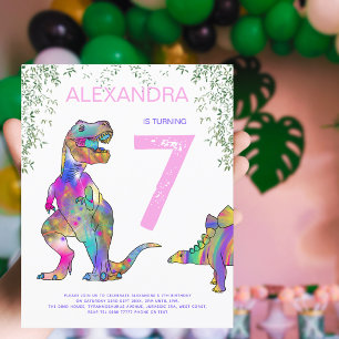 Fête d'anniversaire 7 ans Dinosaure Rose Budget éc