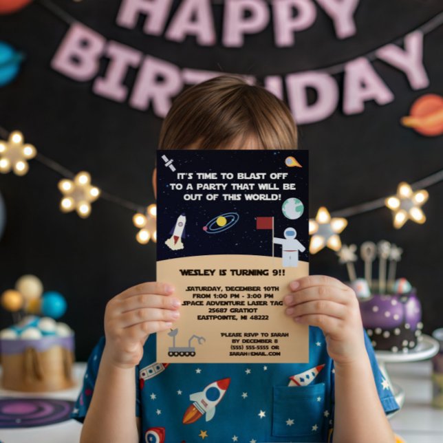 Fête d'anniversaire à thème de l'espace Invitation (Créateur téléchargé)
