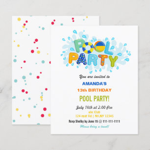 Fête d'anniversaire amusante de piscine en été 