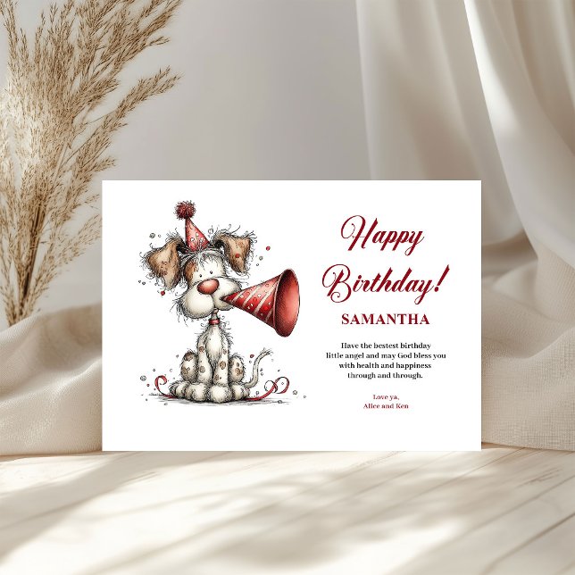 Fête d'anniversaire Animaux fantaisistes Nom perso (Birthday Party Whimsical Animals Custom Name kids greeting card)