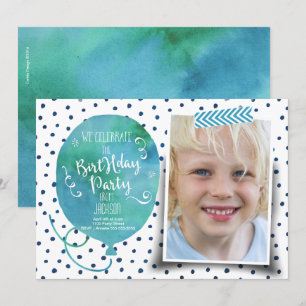 Fête d'anniversaire aquarelle Invitations garçon