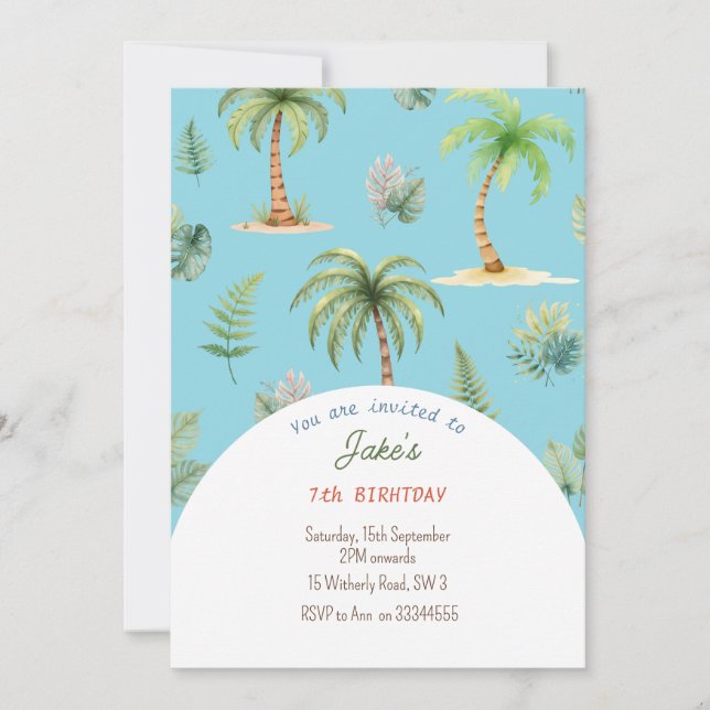 Fête d'anniversaire avec invitation de dinosaures  (Devant)