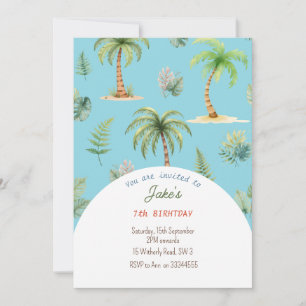 Fête d'anniversaire avec invitation de dinosaures