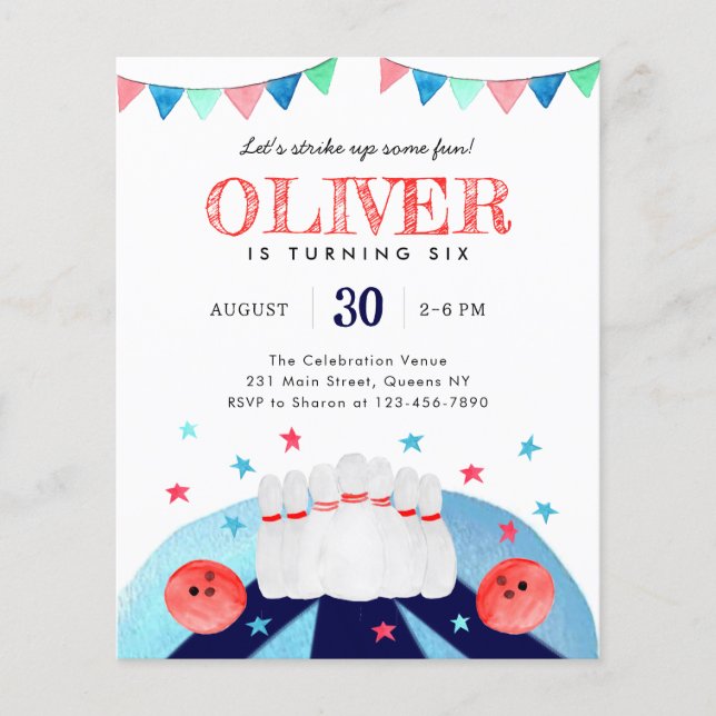 Fête d'anniversaire Bowling Budget Faites monter l (Devant)