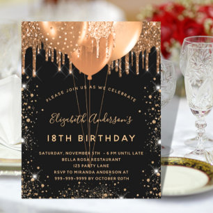 Fête d'anniversaire budget noir poussière de paill