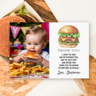 Fête d'anniversaire Burger Aquarelle Merci
