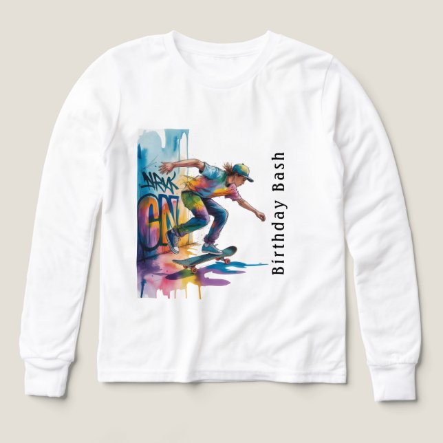 Fête d'anniversaire colorée pour garçon avec graff (Motif recto)
