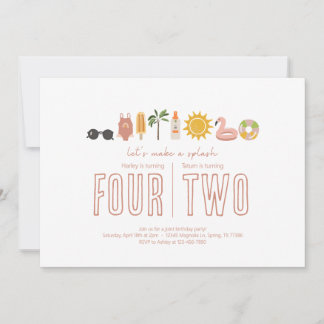 Fête d'anniversaire conjointe - Invitation à thème