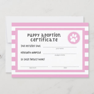 Fête d'anniversaire de chien   Certificat d'adopti