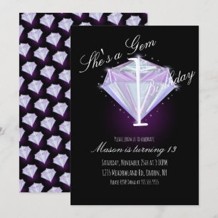 Fête d'anniversaire de cristal de gemme violette p