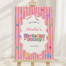 Fête d'anniversaire de fille aux pierres précieuse