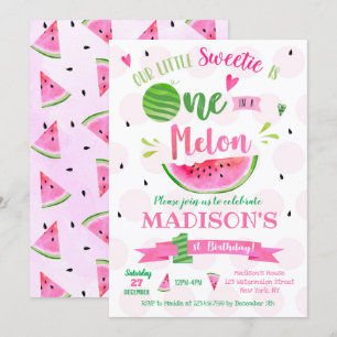 Fête d'anniversaire de la pastèque Invitations